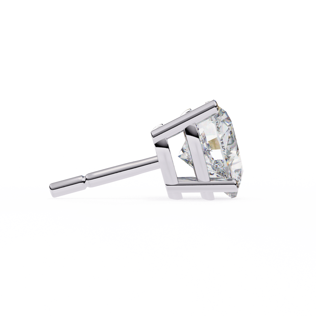 Reverra 14K Gold Heart Lab Grown Diamond 4 Prong Stud Earrings For Women, CTTW-2.43