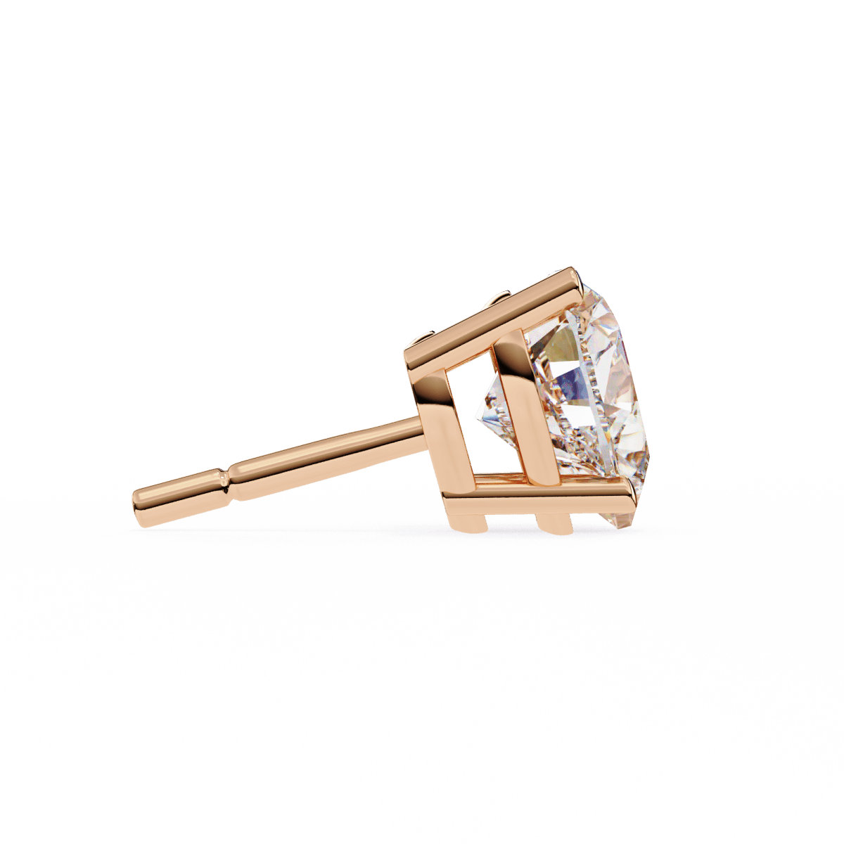 Reverra 14K Gold Heart Lab Grown Diamond 4 Prong Stud Earrings For Women, CTTW-2.43