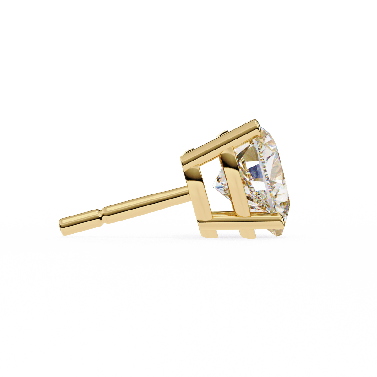 Reverra 14K Gold Heart Lab Grown Diamond 4 Prong Stud Earrings For Women, CTTW-2.43