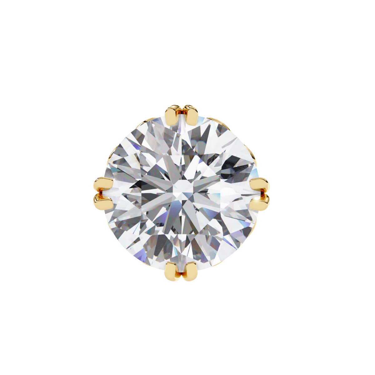 Reverra 14K Gold Round Lab Grown Diamond Filigree 4 Prong Stud Earrings For Women, CTTW-2.57