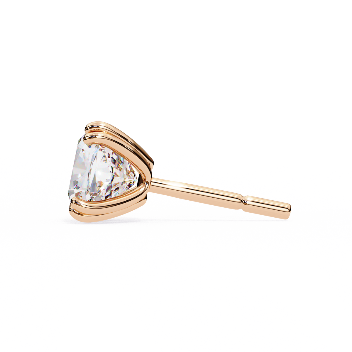 Reverra 14K Gold Cushion Lab Grown Diamond 8 Prong Stud Earrings For Women, CTTW-2.24