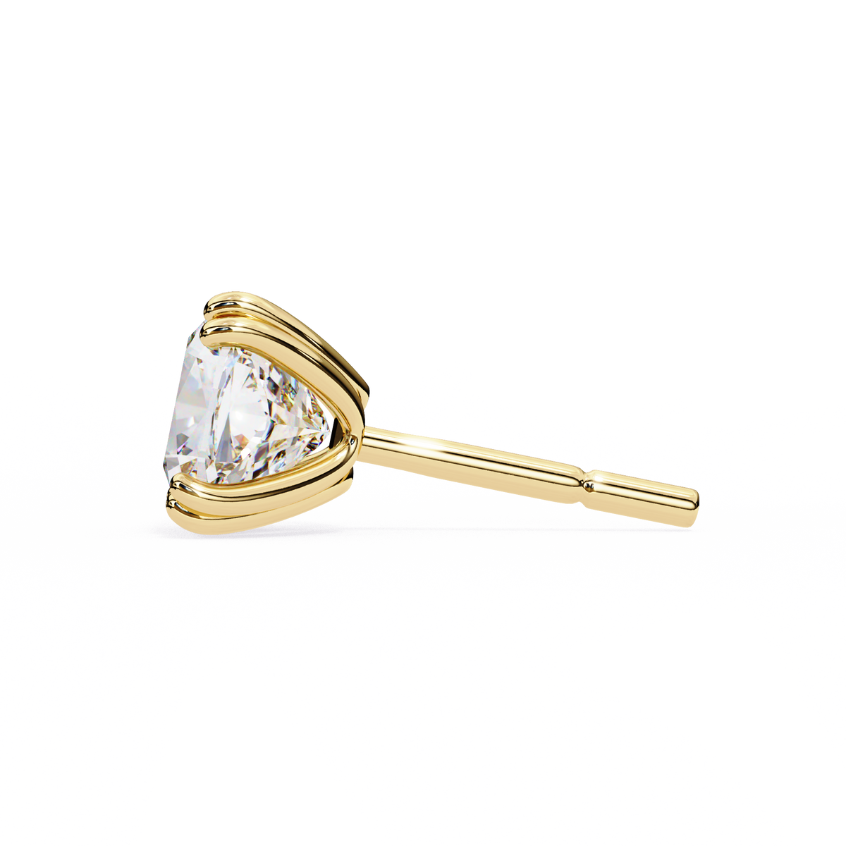 Reverra 14K Gold Cushion Lab Grown Diamond 8 Prong Stud Earrings For Women, CTTW-2.24