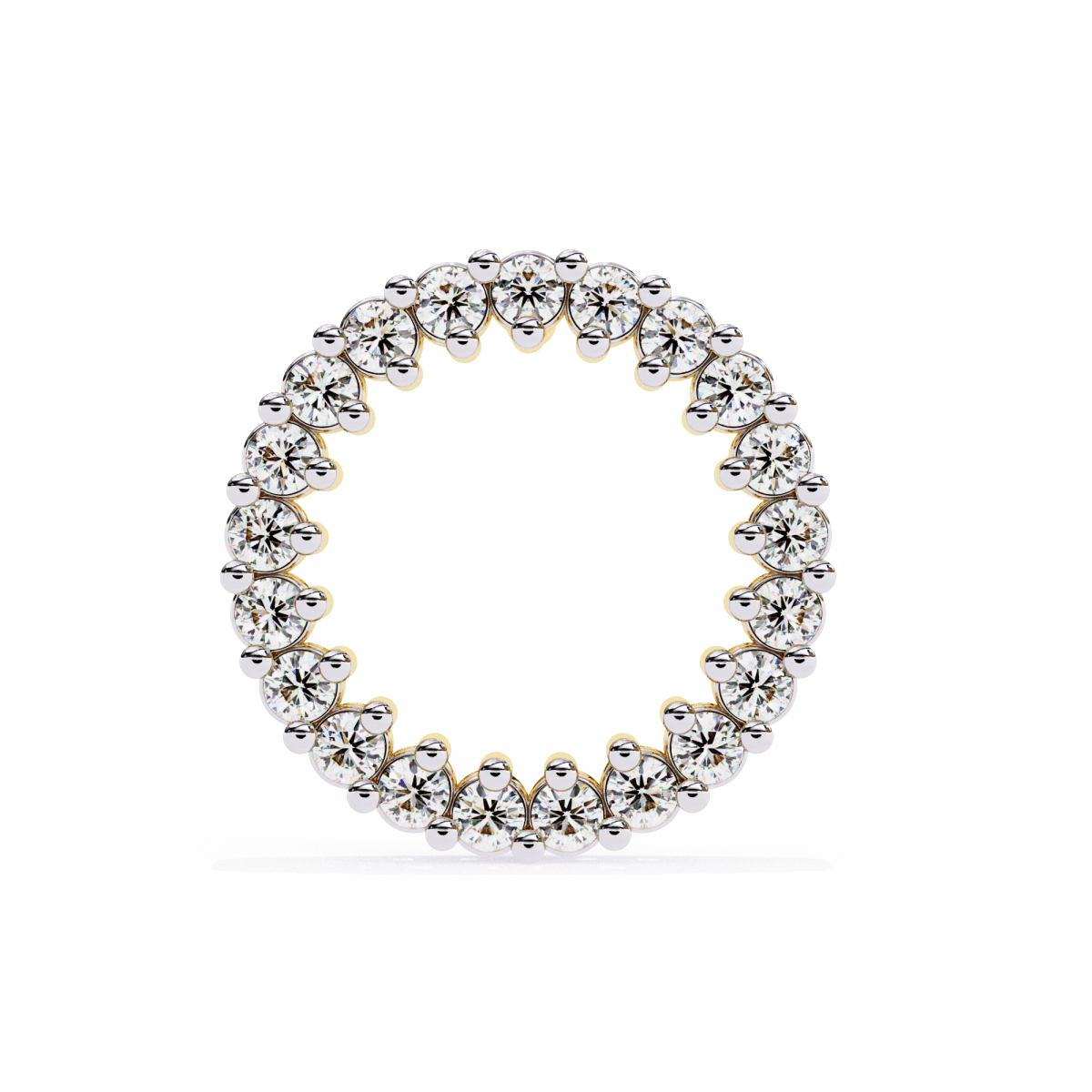Reverra 14K Gold Round Lab Grown Diamond Open Circle Stud Earrings For Women, CTTW-0.3