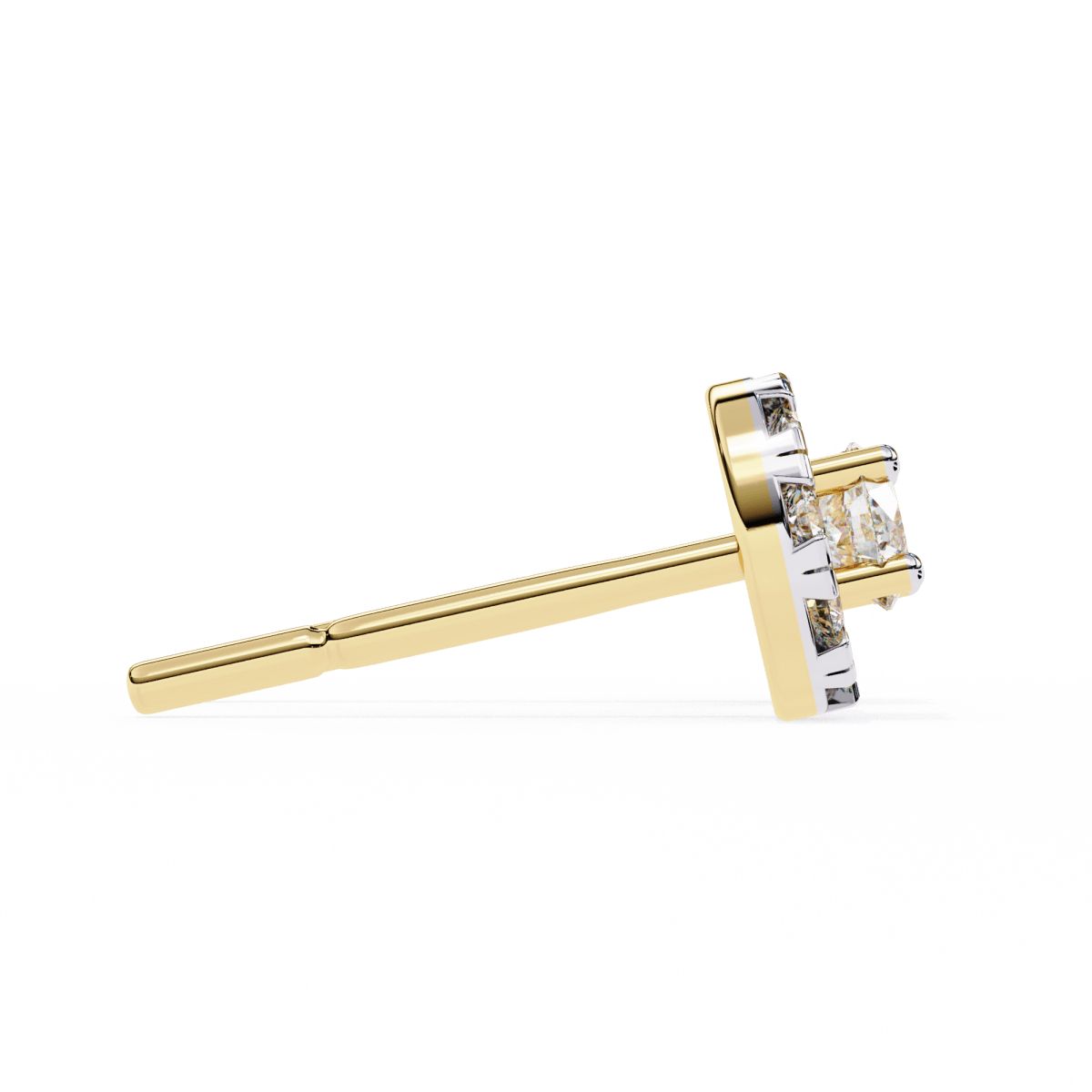 Reverra 14K Gold Round Halo Lab Grown Diamond Stud Earrings For Women, CTTW-0.26