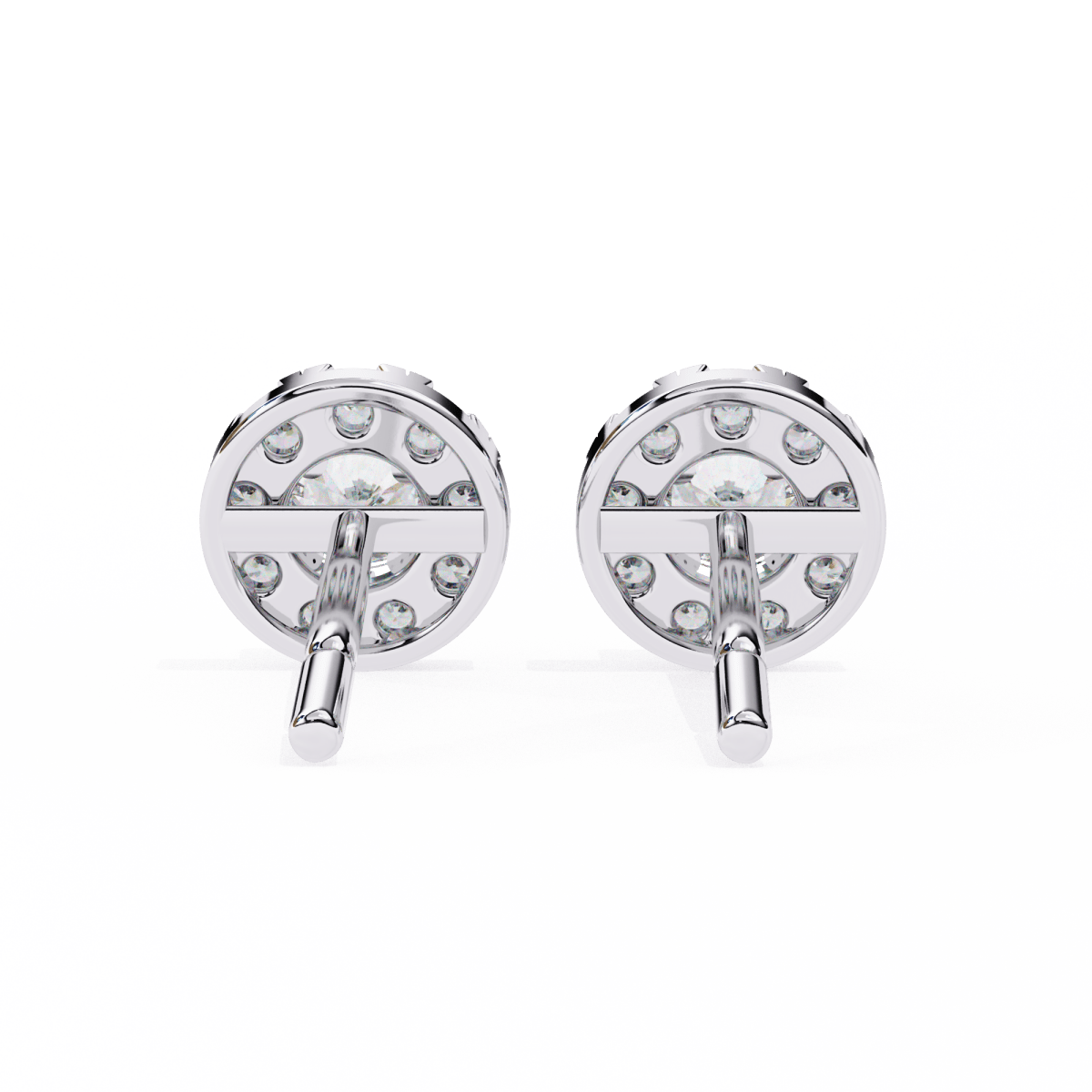 Reverra 14K Gold Round Halo Lab Grown Diamond Stud Earrings For Women, CTTW-0.26