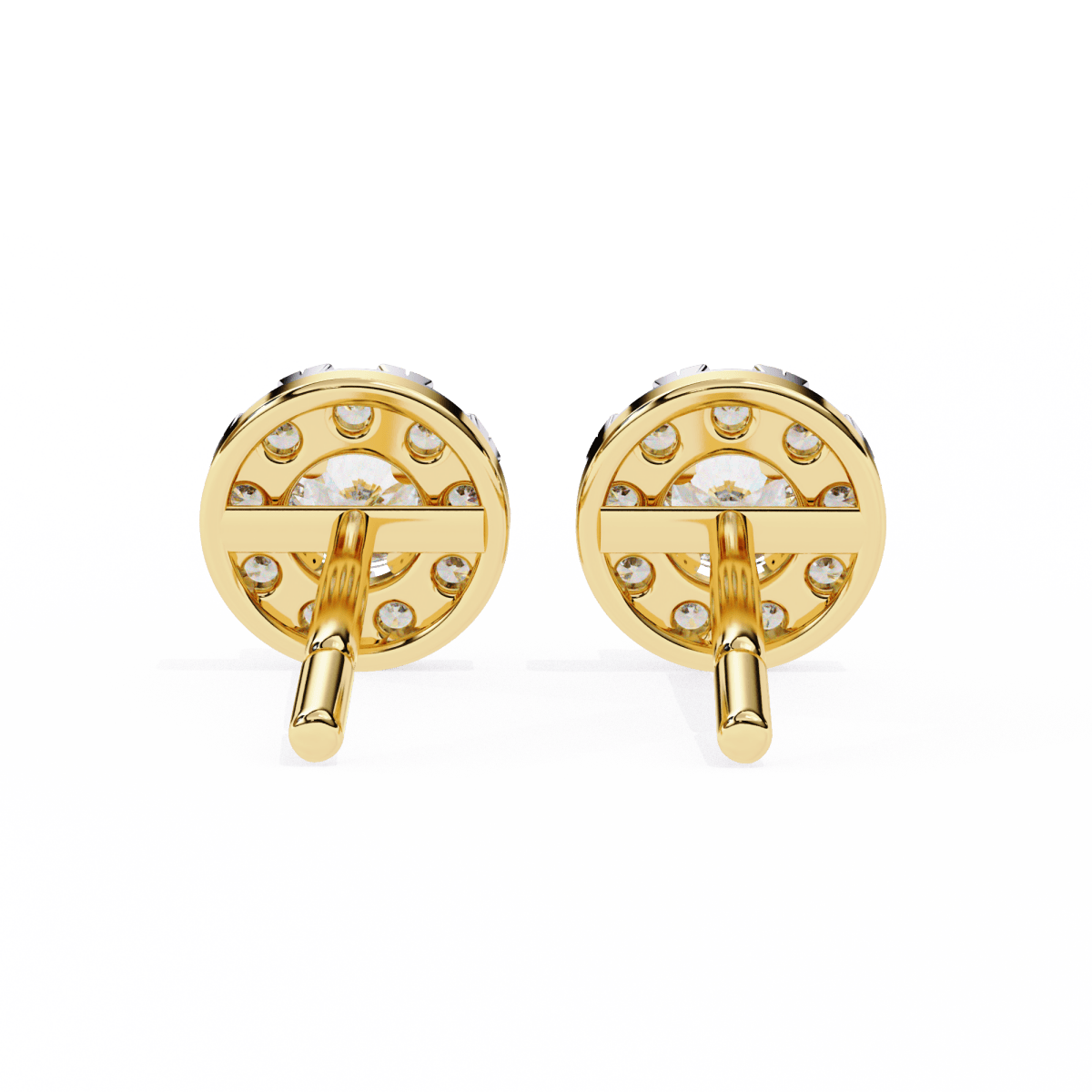Reverra 14K Gold Round Halo Lab Grown Diamond Stud Earrings For Women, CTTW-0.26