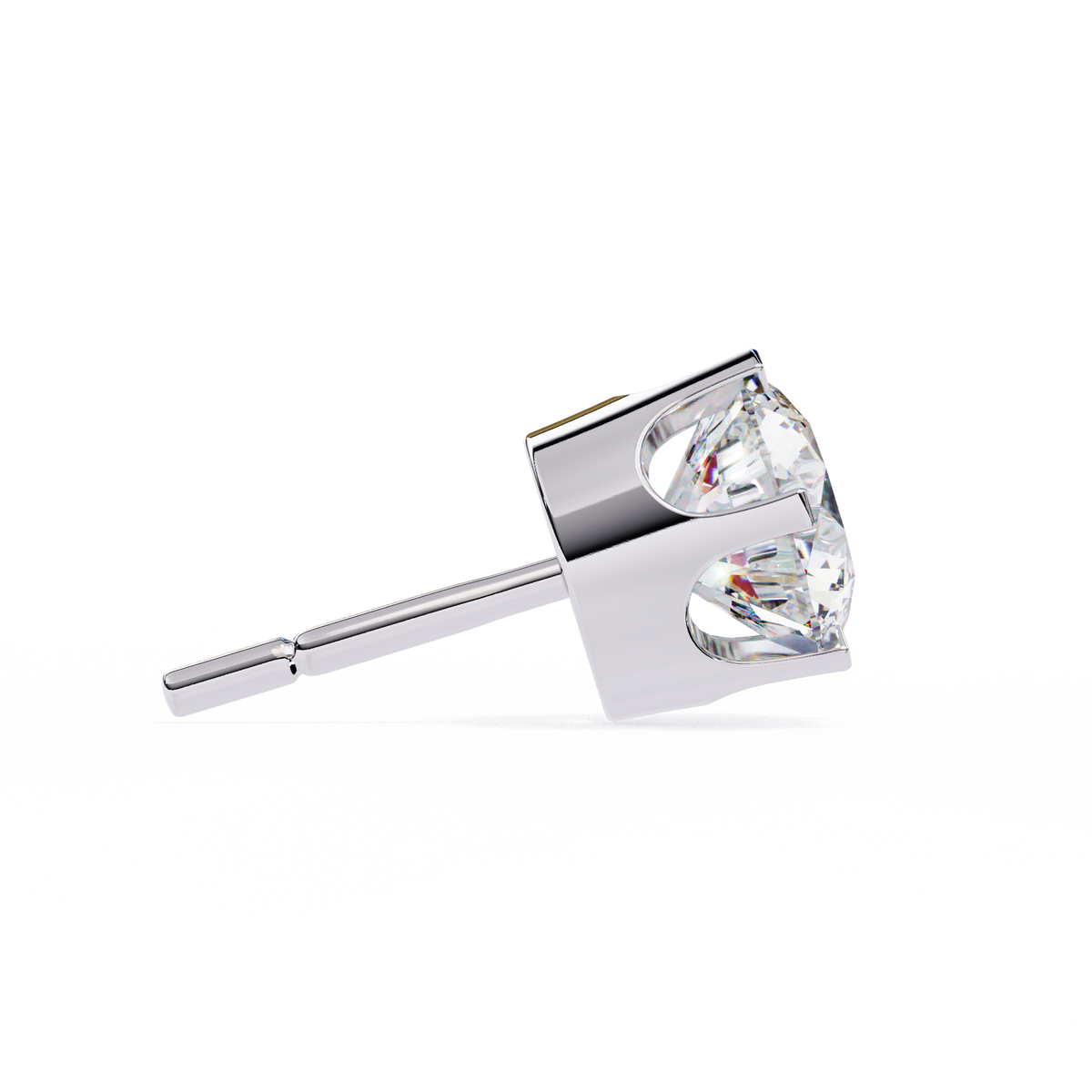 Reverra 14K Gold Round Lab Grown Diamond 6-Prong Studs Earrings For Women, CTTW-2.57