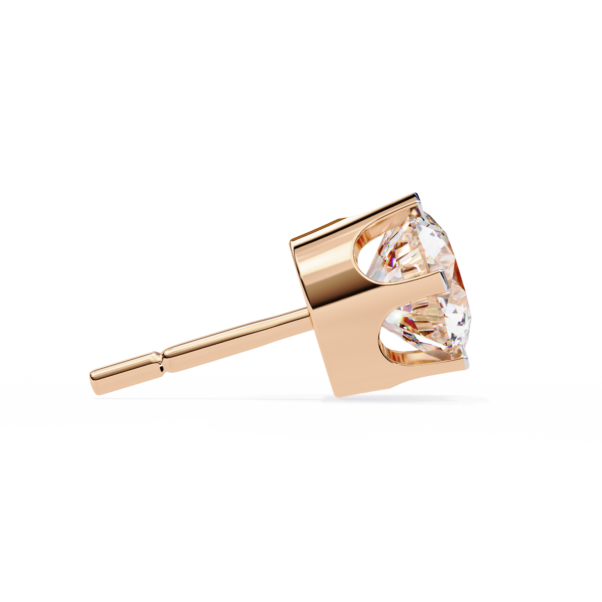 Reverra 14K Gold Round Lab Grown Diamond 6-Prong Studs Earrings For Women, CTTW-2.57