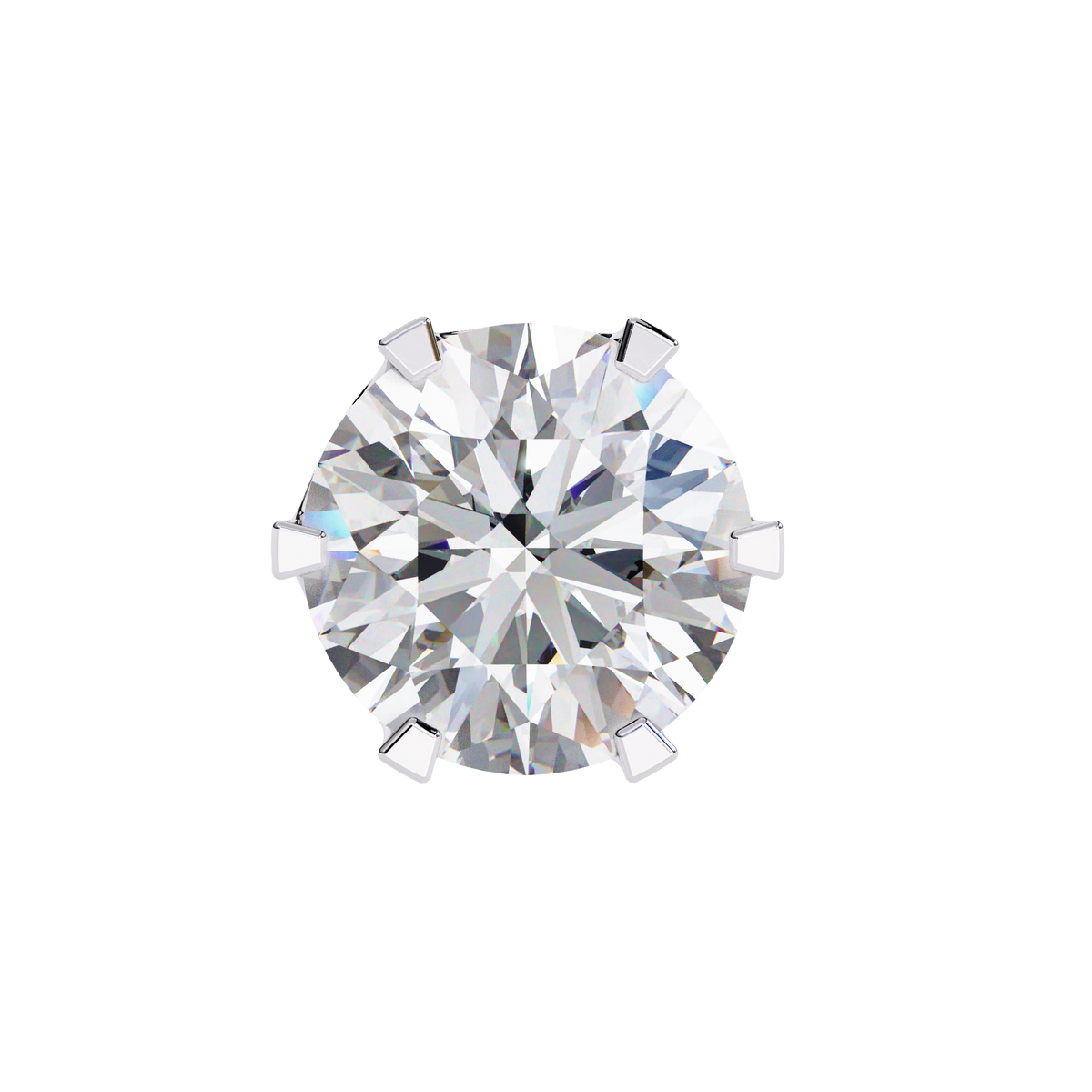 Reverra 14K Gold Round Lab Grown Diamond 6-Prong Studs Earrings For Women, CTTW-2.57