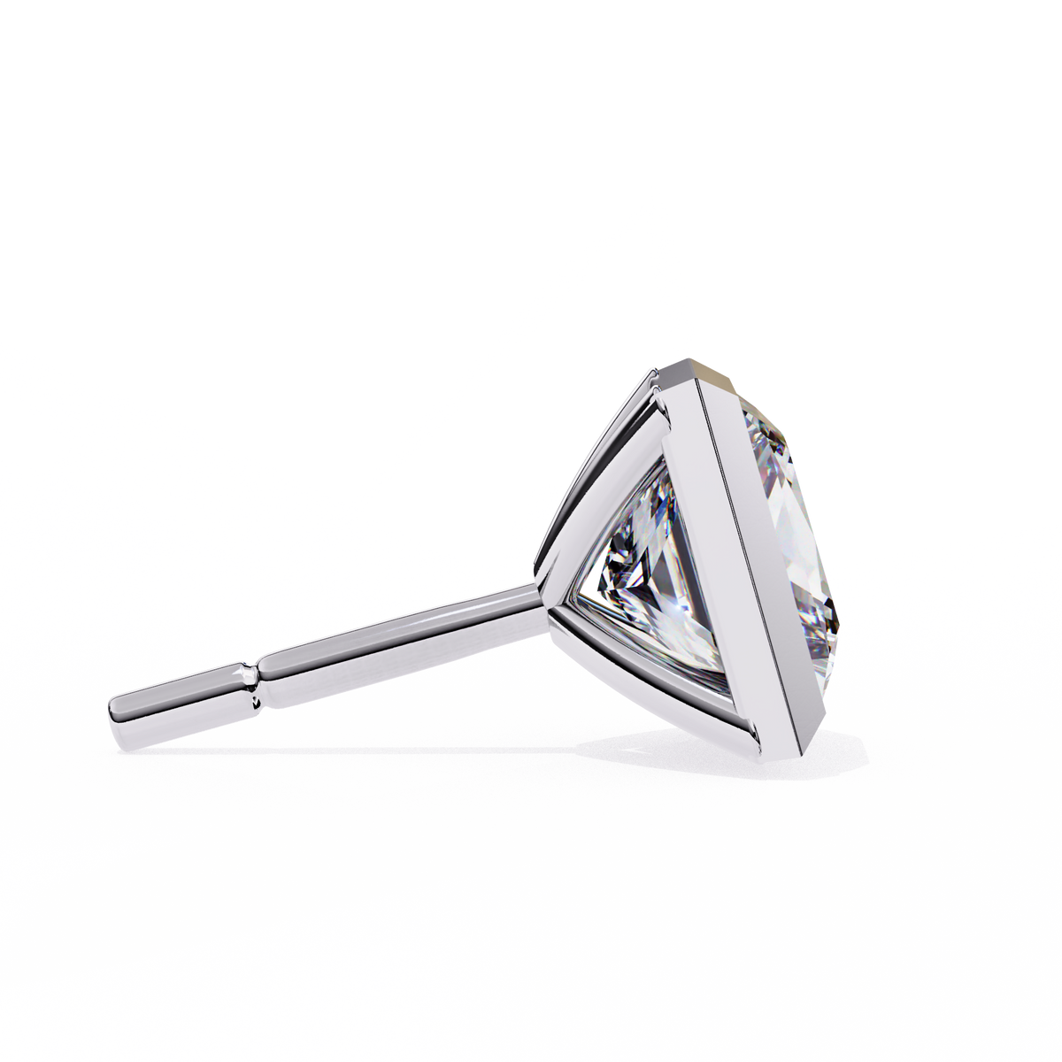 Reverra 14K Gold Princess Bezel Lab Grown Diamond Stud Earrings For Women, CTTW-1.77