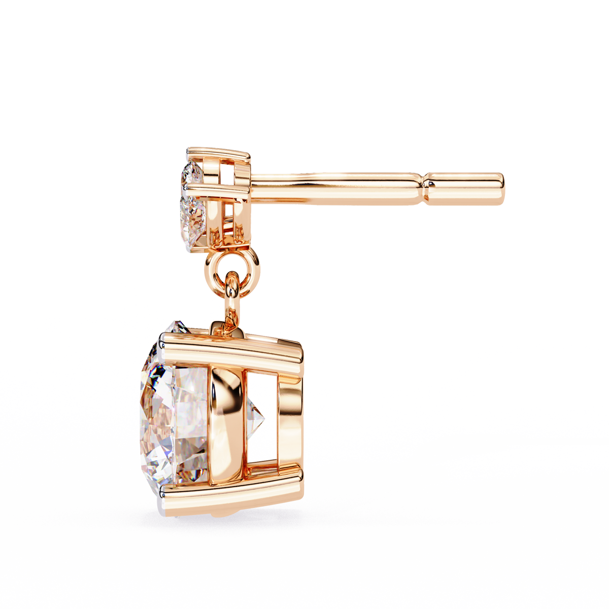 Reverra 14K Gold Round Lab Grown Diamond Marquise Cluster Drop Earrings For Women, CTTW-2.02 | Push Back