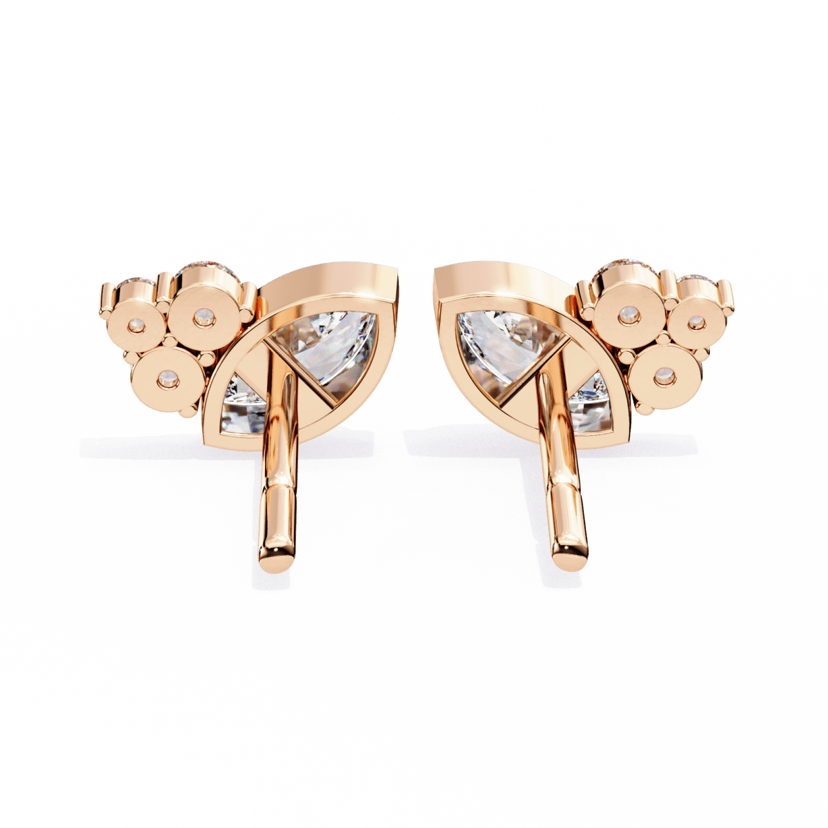 Reverra 14K Gold Marquise & Round Cluster Lab Grown Diamond Studs Earring For Women, IGI Certified, CTTW-0.47