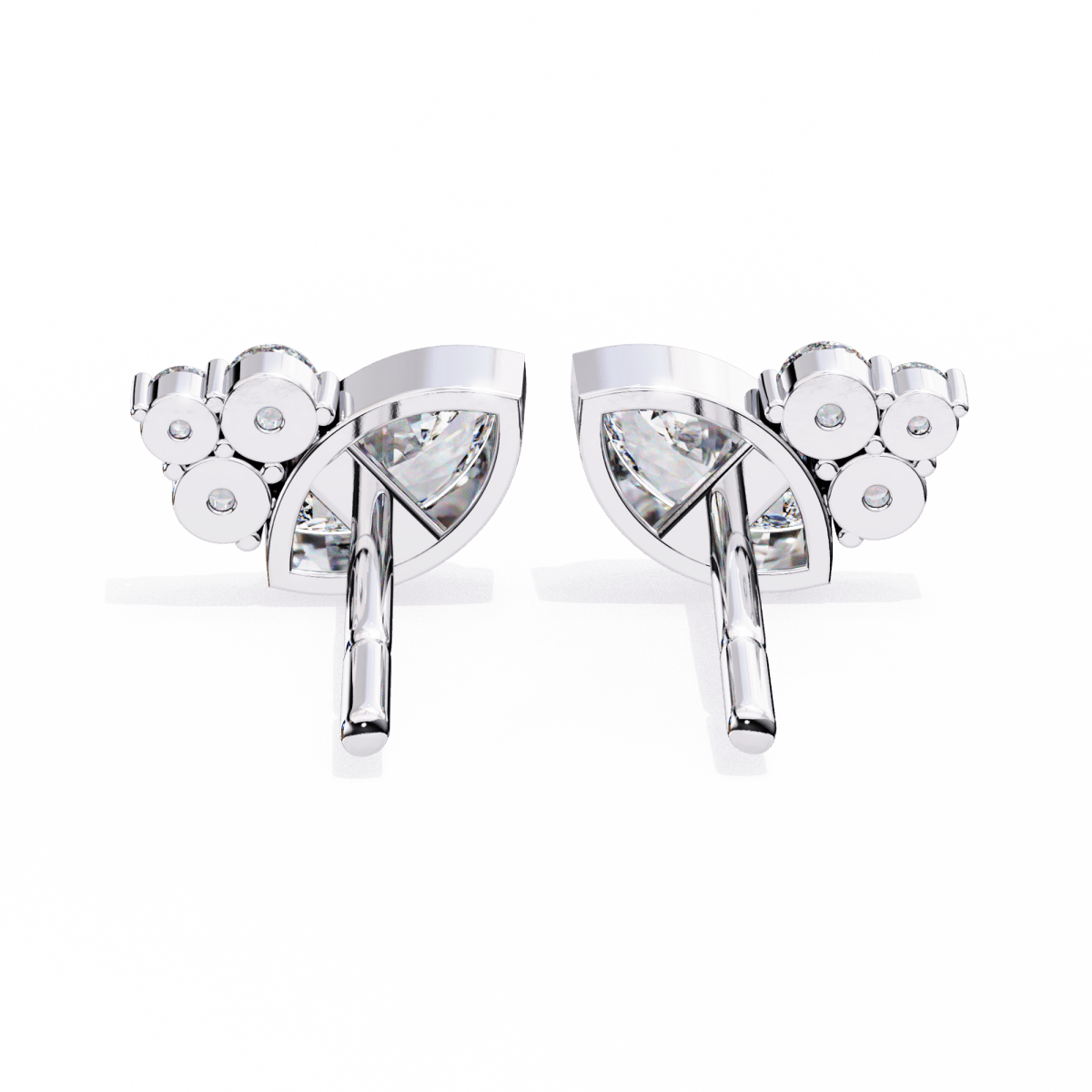 Reverra 14K Gold Marquise & Round Cluster Lab Grown Diamond Studs Earring For Women, IGI Certified, CTTW-0.47