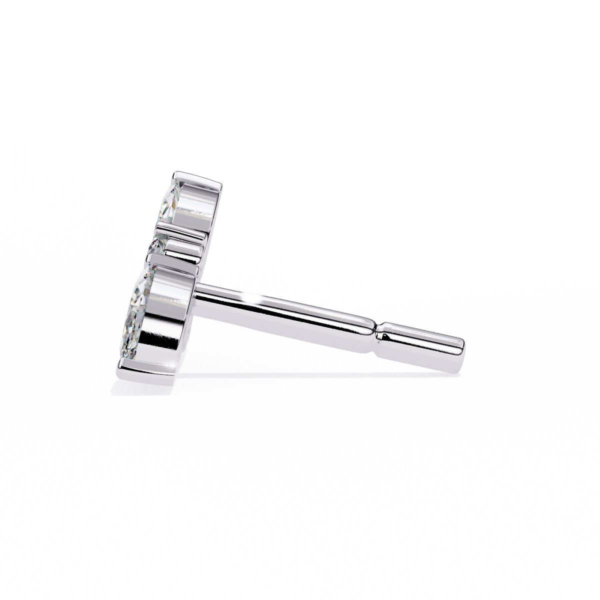 Reverra 14K Gold Marquise Cluster Lab Grown Diamond Leaf Stud Earrings For Women, CTTW-0.35
