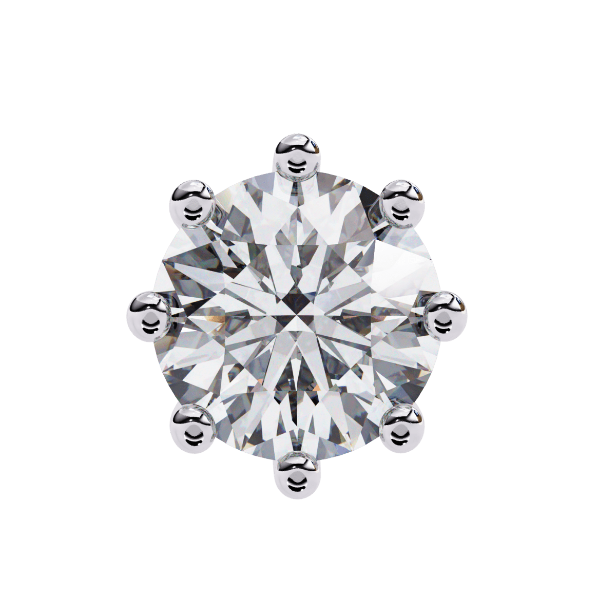 Reverra 14K Gold Round Lab Grown Diamond Classic 8-Prong Stud Earrings For Women, CTTW-2.57