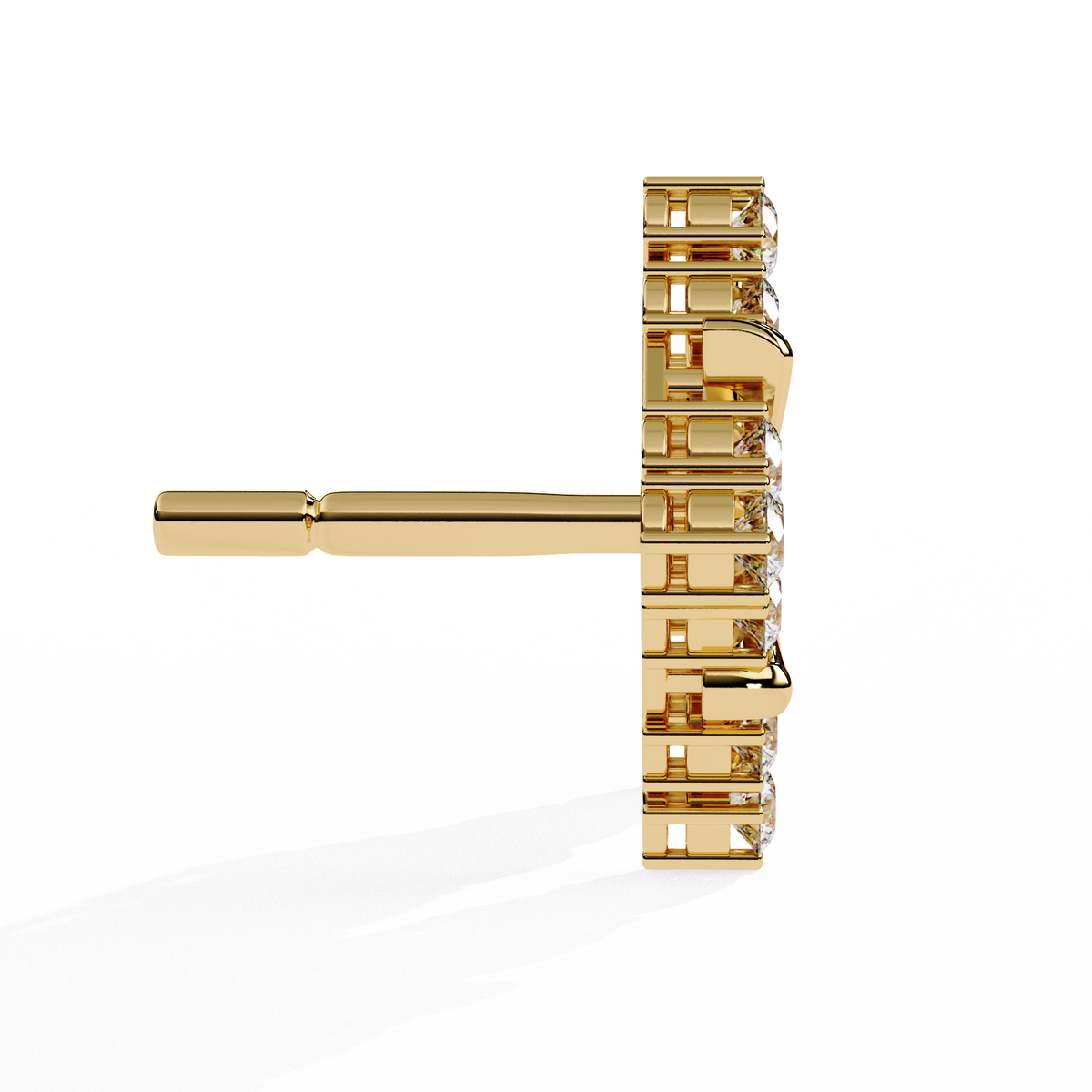 Reverra 14K Gold Round Lab Grown Diamond Floral Cluster Stud Earrings For Women, CTTW-0.77