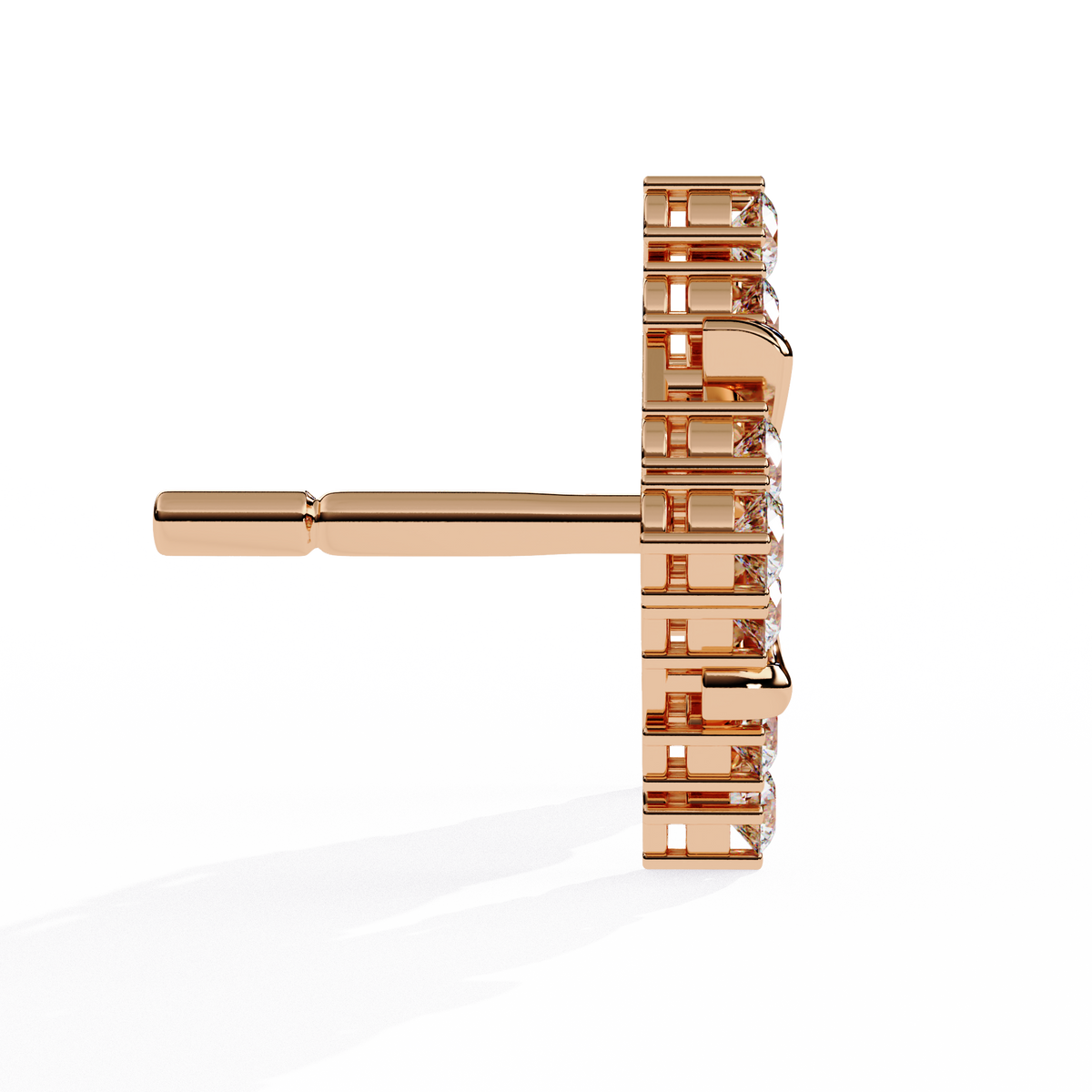 Reverra 14K Gold Round Lab Grown Diamond Floral Cluster Stud Earrings For Women, CTTW-0.77