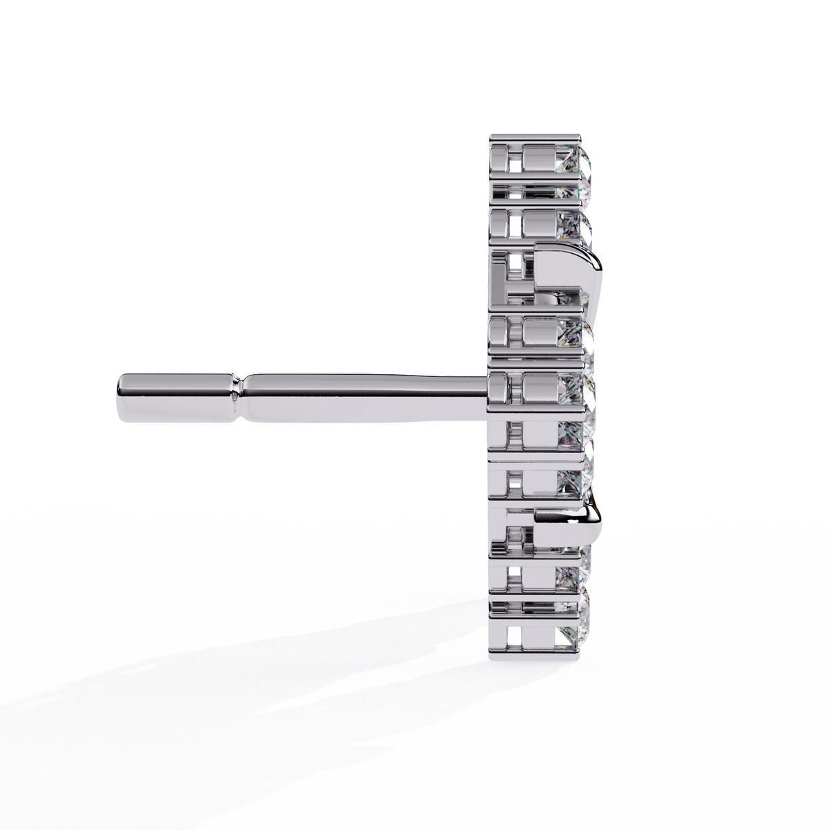 Reverra 14K Gold Round Lab Grown Diamond Floral Cluster Stud Earrings For Women, CTTW-0.77