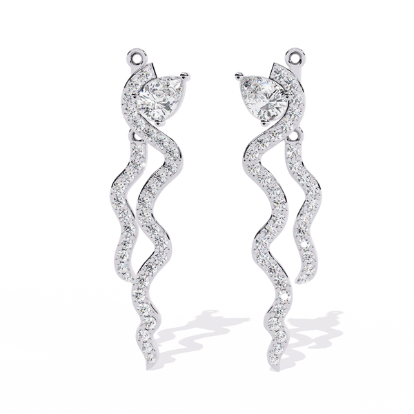 Reverra 14K Gold Pear & Round Lab Grown Diamond Butterfly Drop Earrings For Women, CTTW-0.84 | Push Back