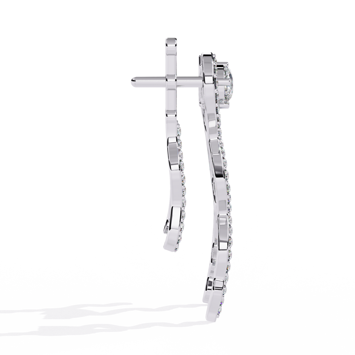 Reverra 14K Gold Pear & Round Lab Grown Diamond Butterfly Drop Earrings For Women, CTTW-0.84 | Push Back