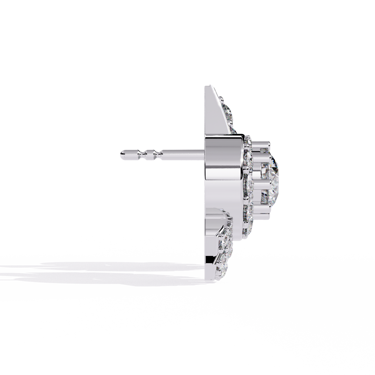 Reverra 14K Gold Round Lab Grown Diamond Radiant Burst Stud Earrings For Women, CTTW-1.66