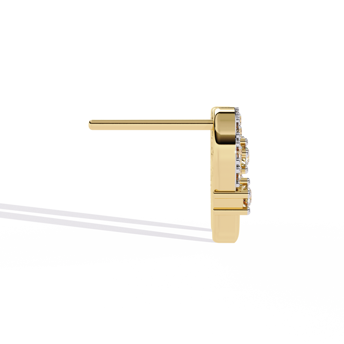 Reverra 14K Gold Round Lab Grown Diamond Oval Link Stud Earrings For Women, CTTW-0.21