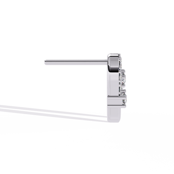 Reverra 14K Gold Round Lab Grown Diamond Oval Link Stud Earrings For Women, CTTW-0.21