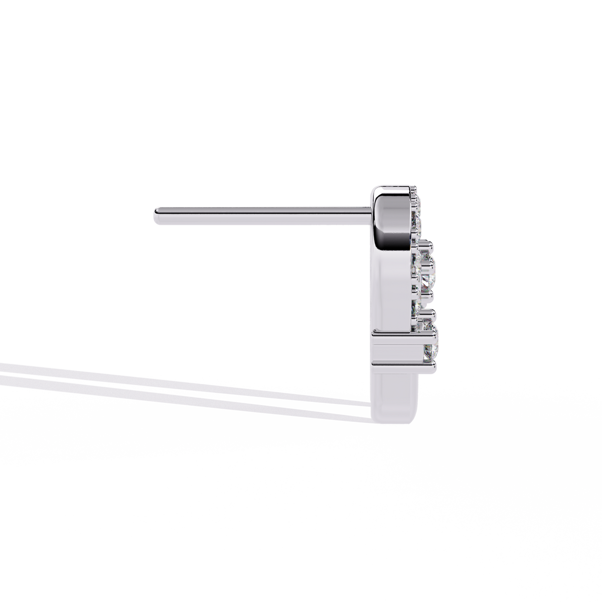 Reverra 14K Gold Round Lab Grown Diamond Oval Link Stud Earrings For Women, CTTW-0.21