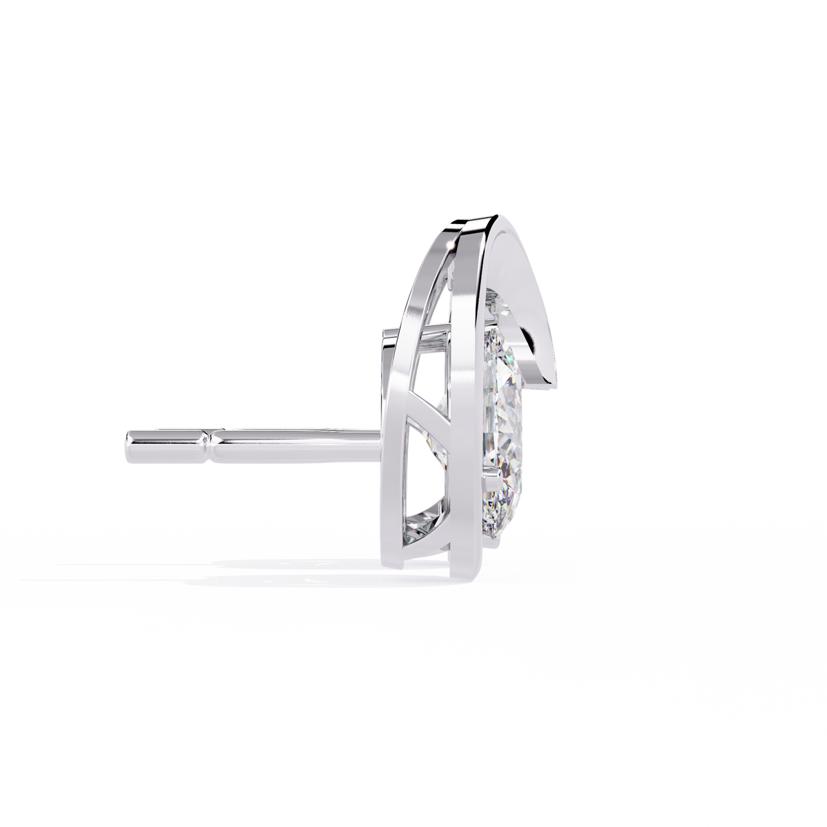 Reverra 14K Gold Oval Lab Grown Diamond Pear Modern Swirl Stud Earrings For Women, CTTW-1.32