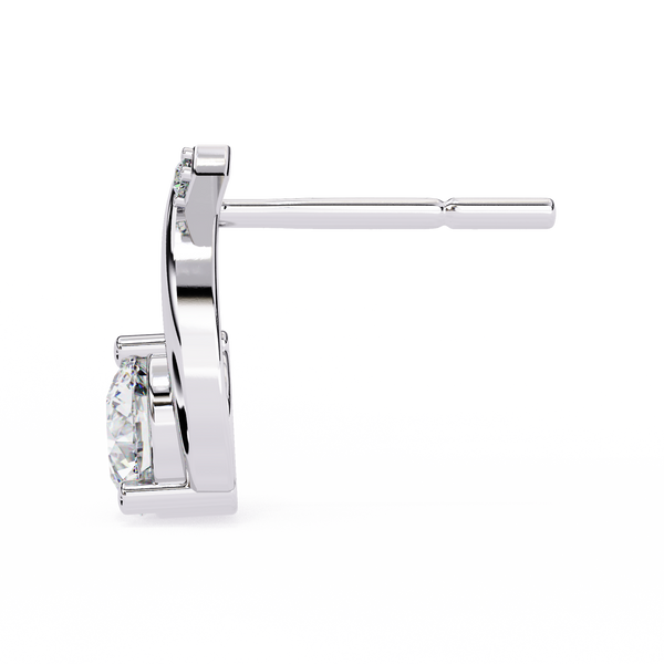 Reverra 14K Gold Round Lab Grown Diamond Crossover Stud Earrings For Women, CTTW-1.27