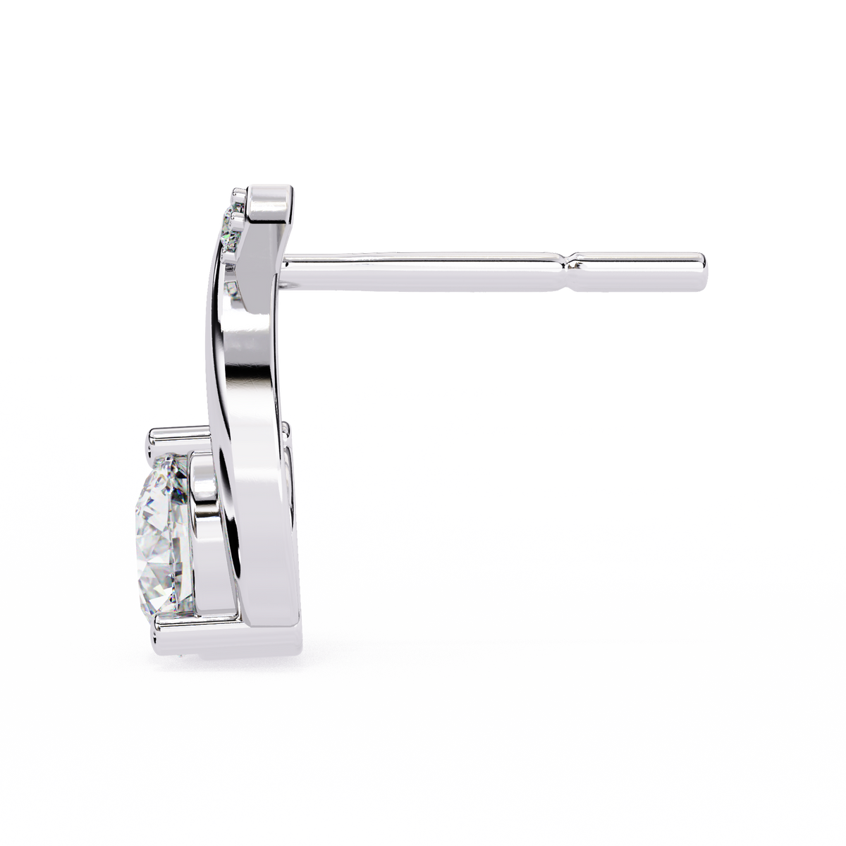 Reverra 14K Gold Round Lab Grown Diamond Crossover Stud Earrings For Women, CTTW-1.27