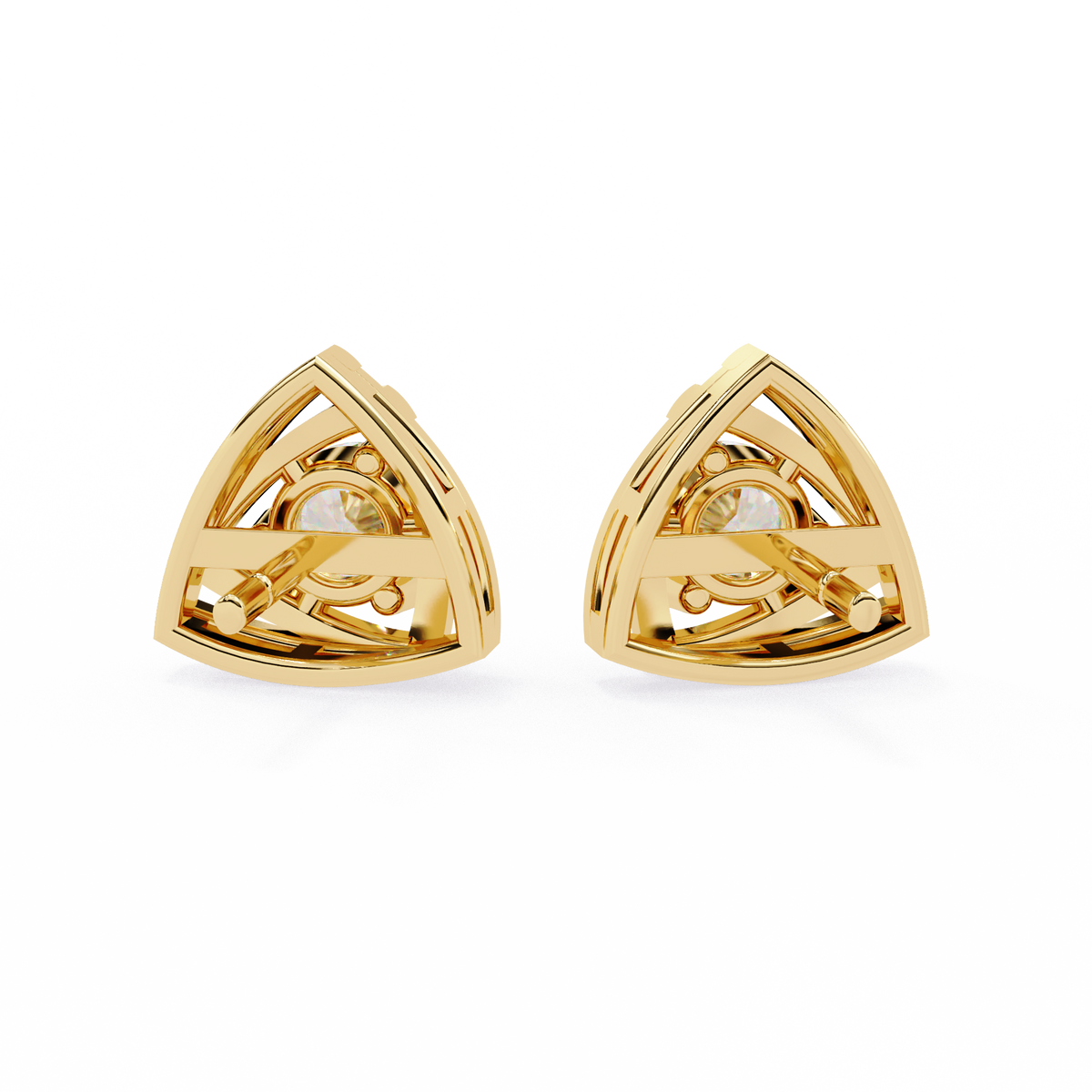 Reverra 14K Gold Round Lab Grown Diamond Interwoven Basket Stud Earrings For Women, CTTW-0.64