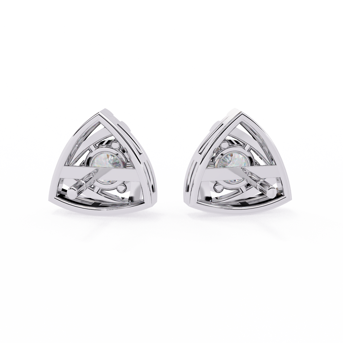 Reverra 14K Gold Round Lab Grown Diamond Interwoven Basket Stud Earrings For Women, CTTW-0.64