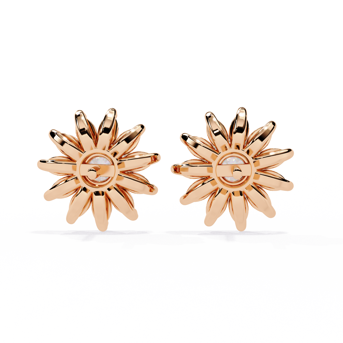 Reverra 14K Gold Marquise Lab Grown Diamond Floral Cluster Stud Earrings For Women, CTTW-1.31