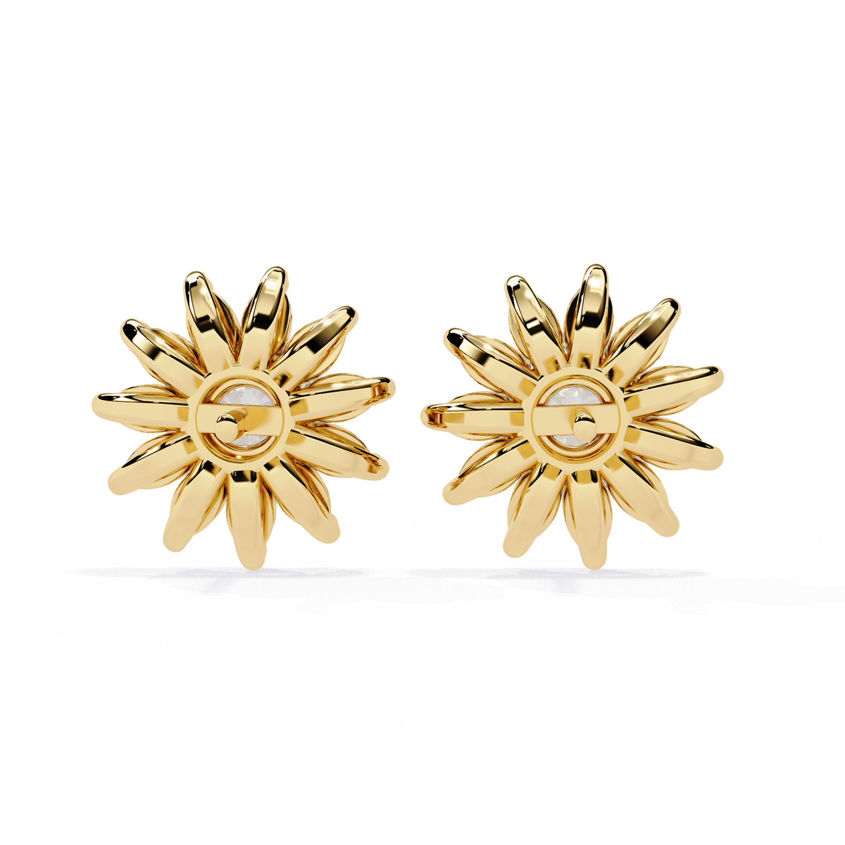 Reverra 14K Gold Marquise Lab Grown Diamond Floral Cluster Stud Earrings For Women, CTTW-1.31