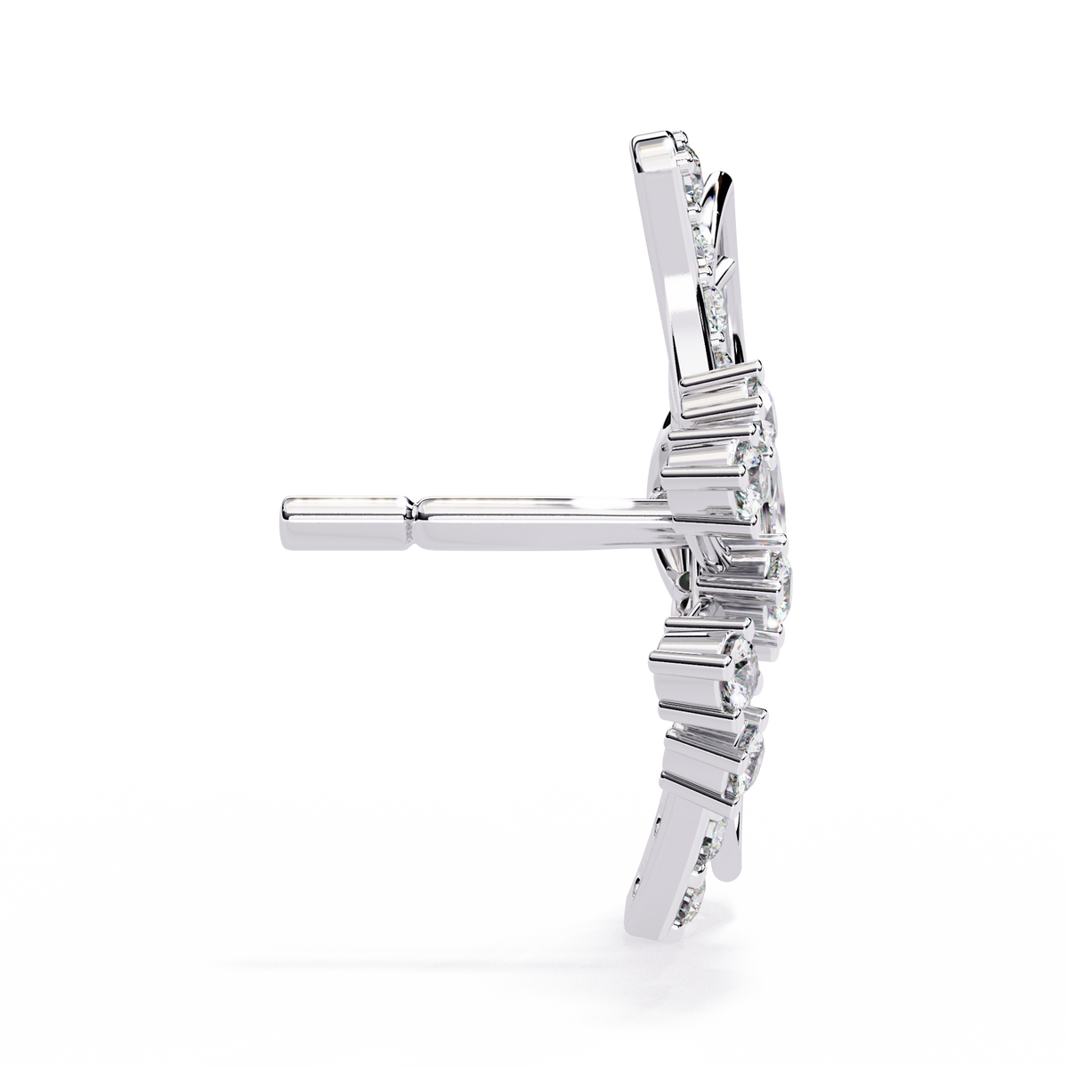 Reverra 14K Gold Round Lab Grown Diamond Butterfly Stud Earrings For Women, CTTW-0.37