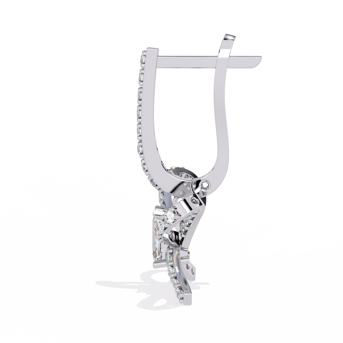 Reverra 14K Gold Emerald Lab Grown Diamond Bow Drop Dangle Earrings For Women, CTTW-1.19