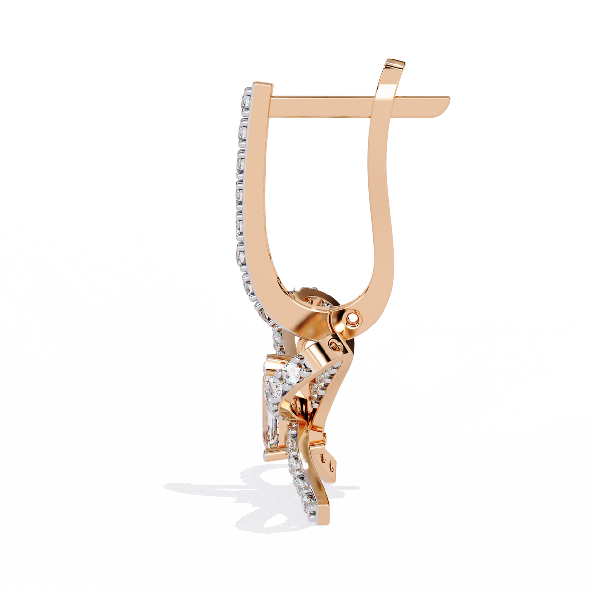 Reverra 14K Gold Emerald Lab Grown Diamond Bow Drop Dangle Earrings For Women, CTTW-1.19