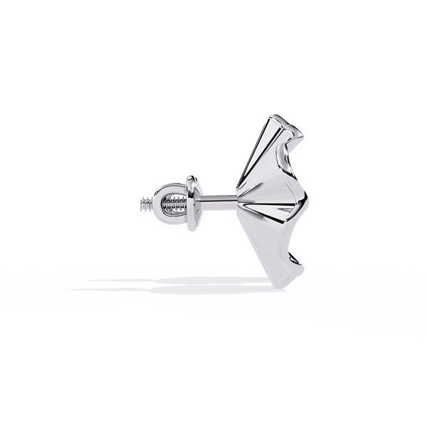 Reverra 14K Gold Round Lab Grown Diamond Petal Textured Stud Earrings For Women, CTTW-0.06