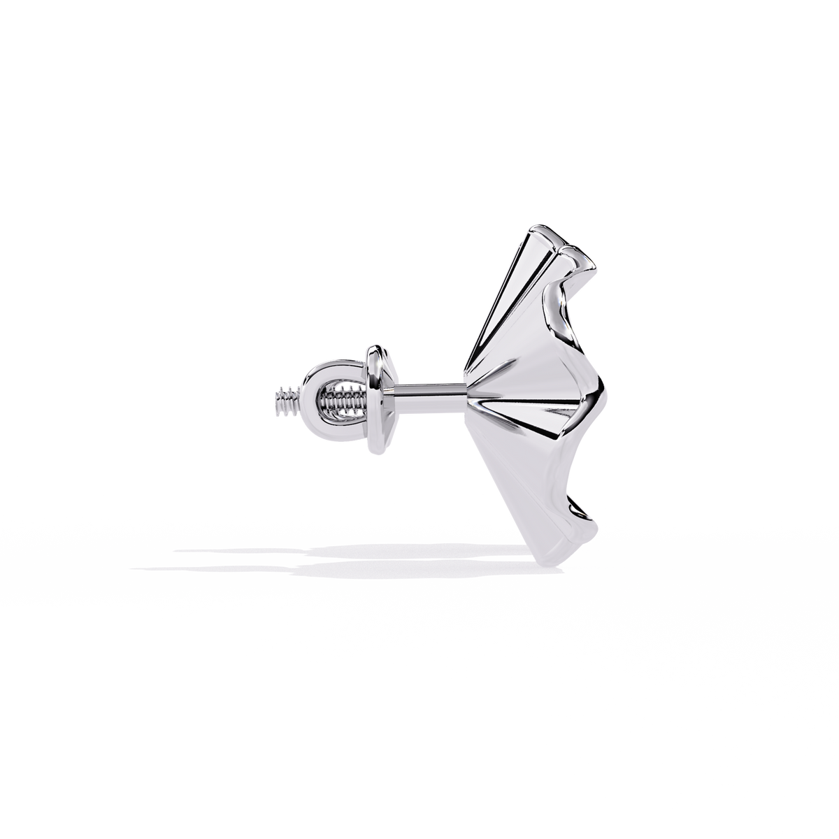 Reverra 14K Gold Round Lab Grown Diamond Petal Textured Stud Earrings For Women, CTTW-0.06