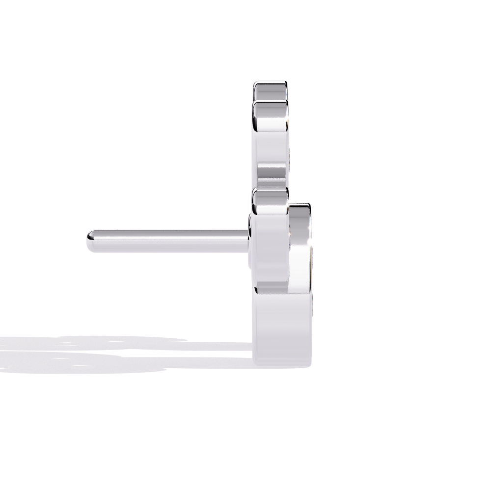 Reverra 14K Gold Round Lab Grown Diamond Paw Print Stud Earrings For Women, CTTW-0.18