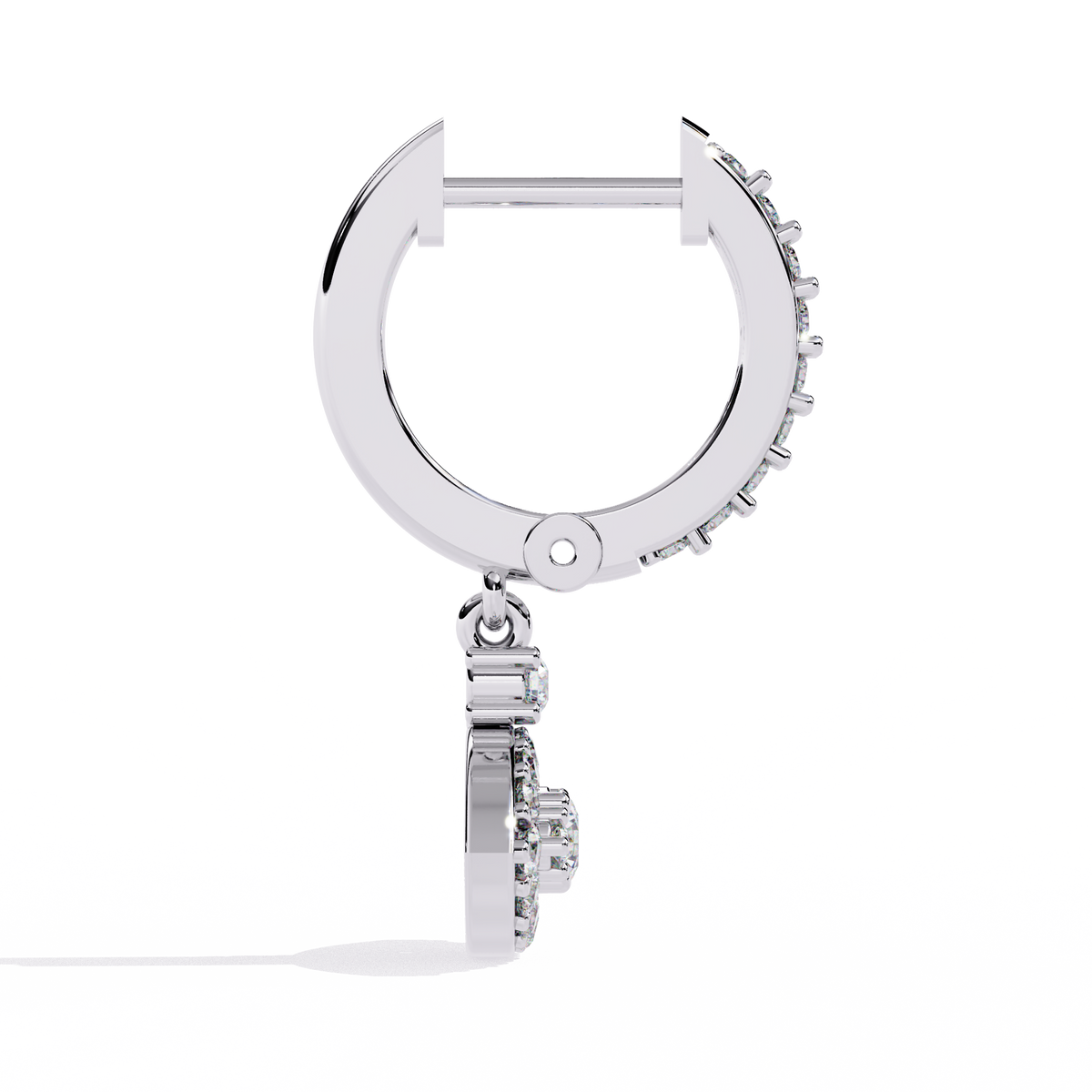 Reverra 14K Gold Round Lab Grown Diamond Guardian Eye Drop Earrings For Women, CTTW-0.48