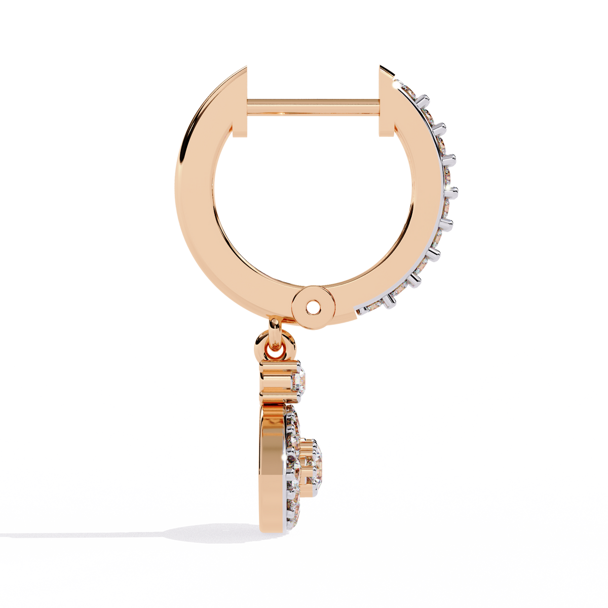 Reverra 14K Gold Round Lab Grown Diamond Guardian Eye Drop Earrings For Women, CTTW-0.48