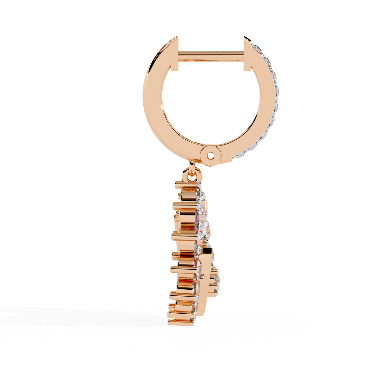 Reverra 14K Gold Round Lab Grown Diamond Circle Drop Earrings For Women, CTTW-1