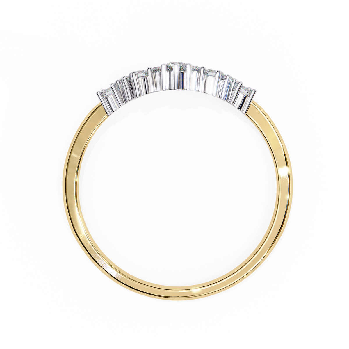 Reverra 14K Gold Round Lab Grown Diamond Crown-Tiara Engagement Ring for Women, CTTW-0.25