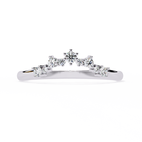 Reverra 14K Gold Round Lab Grown Diamond Crown-Tiara Engagement Ring for Women, CTTW-0.25