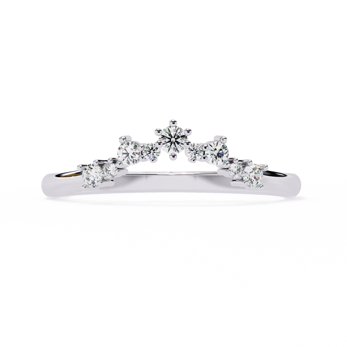 Reverra 14K Diamond Tiara Contour Ring Elegant Chevron Engagement Rings, CTTW-0.25