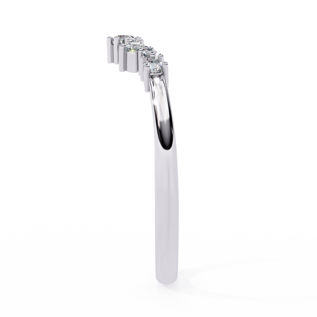 Reverra 14K Diamond Tiara Contour Ring Elegant Chevron Engagement Rings, CTTW-0.25