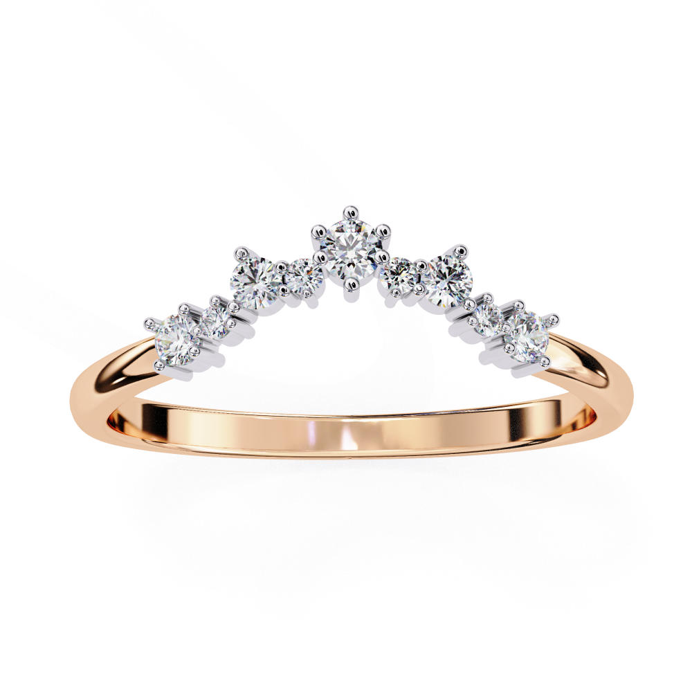 Reverra 14K Gold Round Lab Grown Diamond Crown-Tiara Engagement Ring for Women, CTTW-0.25