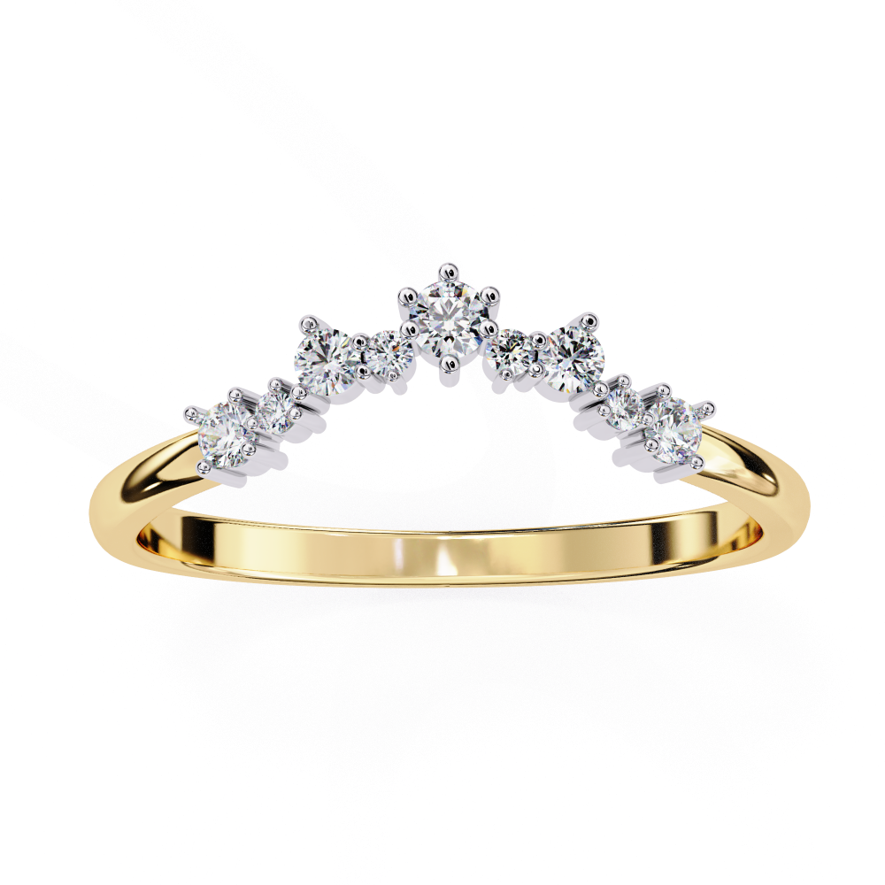 Reverra 14K Gold Round Lab Grown Diamond Crown-Tiara Engagement Ring for Women, CTTW-0.25